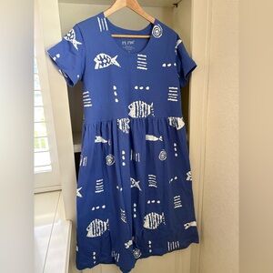 M. Mac Fish Dress color Blue denim/white  Dress Size Small S